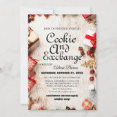 Elegantes Script Cookie Exchange Weihnachtsgeschen Einladung (Vorderseite)