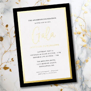 Elegantes Script Corporate Gala Fundraiser Gold Folieneinladung