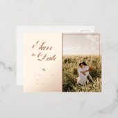 Elegantes Script Couple-Foto Hochzeit speichern Si Folie Einladungspostkarte (Vorderseite/Rückseite)