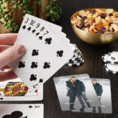 Elegantes Script Couple Names Date Typografy Foto Spielkarten (In Situ)