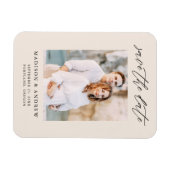 Elegantes Script Cream Foto Save the Date Magnet (Horizontal)