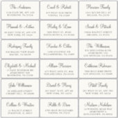 Elegantes Script Cream Wedding Guest Address Aufkleber (Vorderseite)