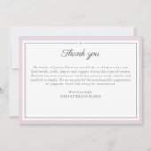 Elegantes Script Cross Beerdigung Foto Danke Karte (Vorderseite)