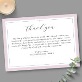 Elegantes Script Cross Pink Begräbnis Dankeschön K Einladung