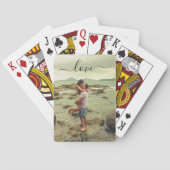 Elegantes Script Custom Foto Bicycle Playing Cards Spielkarten (Rückseite)