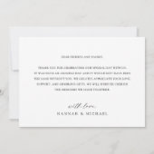 Elegantes Script Custom Foto Hochzeit Dankeskarte (Rückseite)