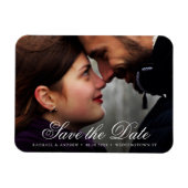 Elegantes Script Custom Foto Save the Date Hochzei Magnet (Horizontal)
