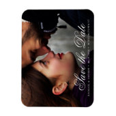 Elegantes Script Custom Foto Save the Date Hochzei Magnet (Vertikal)