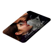 Elegantes Script Custom Foto Save the Date Hochzei Magnet (Linke Seite)