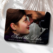 Elegantes Script Custom Foto Save the Date Hochzei Magnet