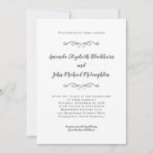 Elegantes Script Custom Foto Wedding Classic Gray Einladung (Vorderseite)