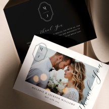 Elegantes Script Custom Monogram Wedding Foto