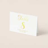 Elegantes Script Custom Wedding Foil Tischnummer (Vorderseite)