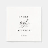 Elegantes Script Custom Wedding Monogram Napkins Serviette (Vorderseite)