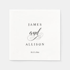 Elegantes Script Custom Wedding Monogram Napkins Serviette