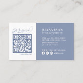 Elegantes Script Dandelion Blue Healthcare Visitenkarte (Rückseite)