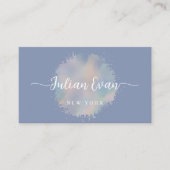 Elegantes Script Dandelion Blue Healthcare Visitenkarte (Vorderseite)