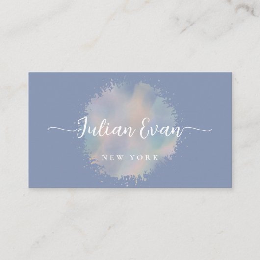 Elegantes Script Dandelion Blue Healthcare Visitenkarte (Vorderseite)