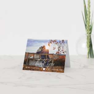 Elegantes Script DANK YOU wednote card   FOTO Dankeskarte
