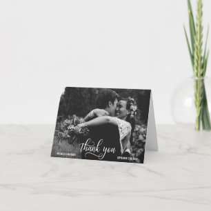 Elegantes Script DANK YOU wednote card   FOTO Dankeskarte