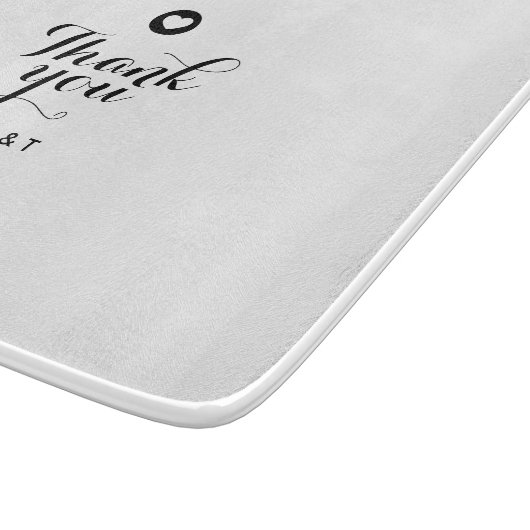 Elegantes Script Danke Monogram Gastgeschenk Hochz Schneidebrett (Ecke)