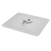 Elegantes Script Danke Monogram Gastgeschenk Hochz Schneidebrett (Ecke)