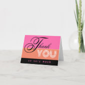 Elegantes Script Dankeschön Card Karte (Vorderseite)