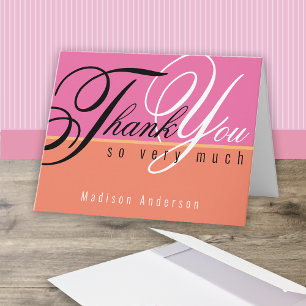 Elegantes Script Dankeschön Card Karte