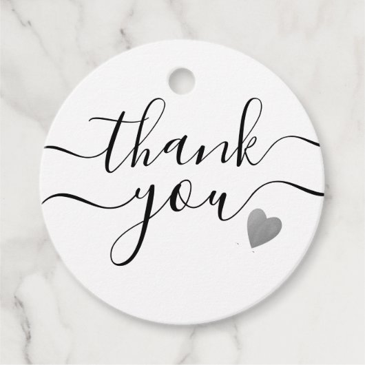 Elegantes Script Dankeschön Gastgeschenk Hochzeit Geschenkanhänger (Vorderseite)