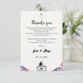 Elegantes Script Dankeschön Karte - Hochzeit oder (Stehend Vorderseite)