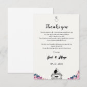 Elegantes Script Dankeschön Karte - Hochzeit oder (Vorne/Hinten)