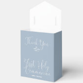 Elegantes Script Dusty Blue First Holy Communion Geschenkschachtel (Offen)