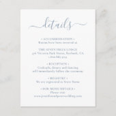 Elegantes Script Dusty Blue Wedding Details Begleitkarte (Vorderseite)