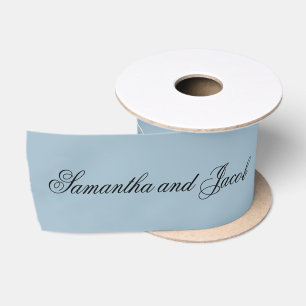 Elegantes Script Dusty Blue Wedding Satinband