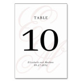 Elegantes Script Dusty Pink Monogram Wedding Tischnummer (Vorderseite)