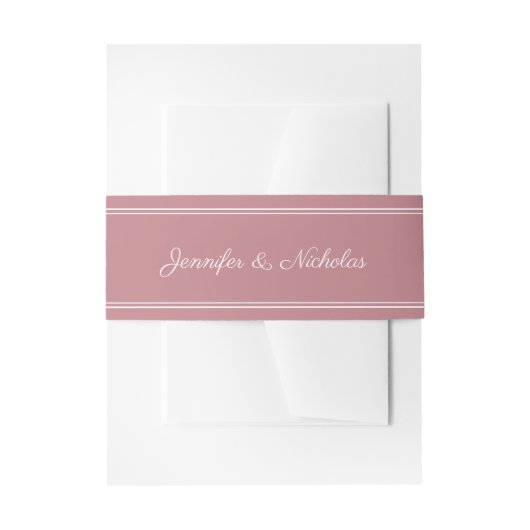 Elegantes Script Dusty Pink Wedding Einladungsbanderole (Vorderseite Beispiel)