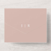 Elegantes Script Dusty Rose Calligraphy Wedding All In One Einladung (Rückseite)