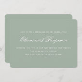 Elegantes Script Dusty Sage Green Probe Dinner Einladung (Vorne/Hinten)