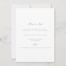 Elegantes Script, Dusty & White Verlobung Einladun Einladung