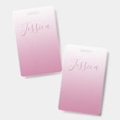 Elegantes Script & Editable Pink (beliebige Farbe) Ausweis (Vorder- & Rückseite)