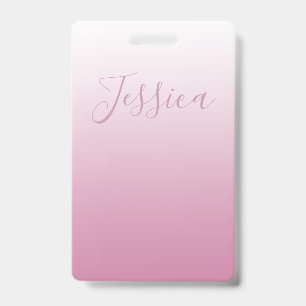Elegantes Script & Editable Pink (beliebige Farbe) Ausweis
