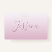 Elegantes Script & Editable Pink (beliebige Farbe) Ausweis (Rückseite)