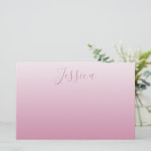Elegantes Script & Editable Pink (beliebige Farbe) Briefpapier (Stehend Vorderseite)