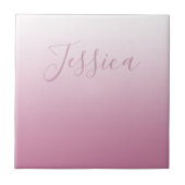 Elegantes Script & Editable Pink (beliebige Farbe) Fliese (Vorderseite)