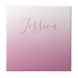 Elegantes Script & Editable Pink (beliebige Farbe) Fliese