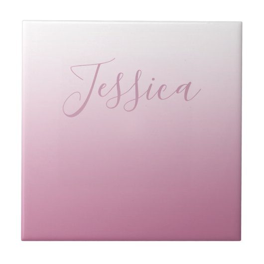 Elegantes Script & Editable Pink (beliebige Farbe) Fliese (Vorderseite)