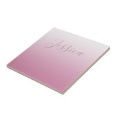 Elegantes Script & Editable Pink (beliebige Farbe) Fliese (Seite)