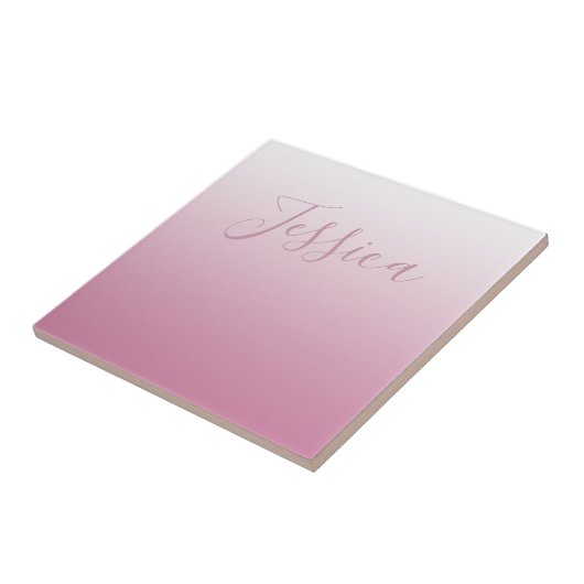 Elegantes Script & Editable Pink (beliebige Farbe) Fliese (Seite)
