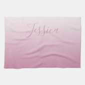 Elegantes Script & Editable Pink (beliebige Farbe) Geschirrtuch (Horizontal)