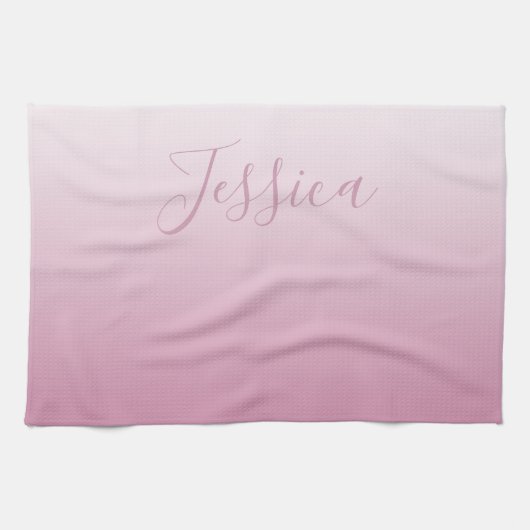 Elegantes Script & Editable Pink (beliebige Farbe) Geschirrtuch (Horizontal)